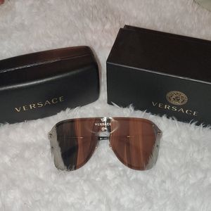 Versace Ve2180 Shield Oversized Sunglasses